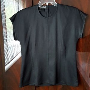 Escada Short Sleeve Crew Neck Classy Black Top